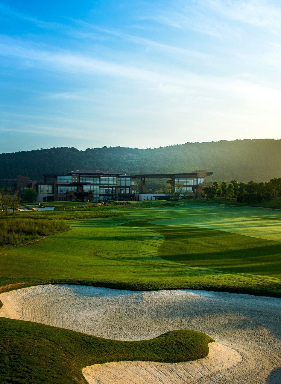 green, golf, blue sky, white cloud, golf, golf, golf, golf, golf